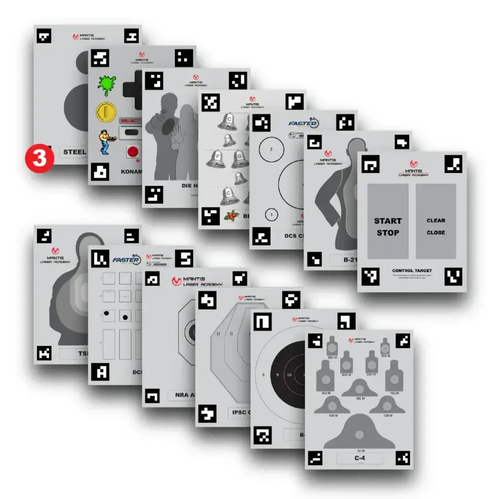 Mantis Laser Academy Smart Targets Expansion Pack mit 15 Zielscheiben für Trockentraining
