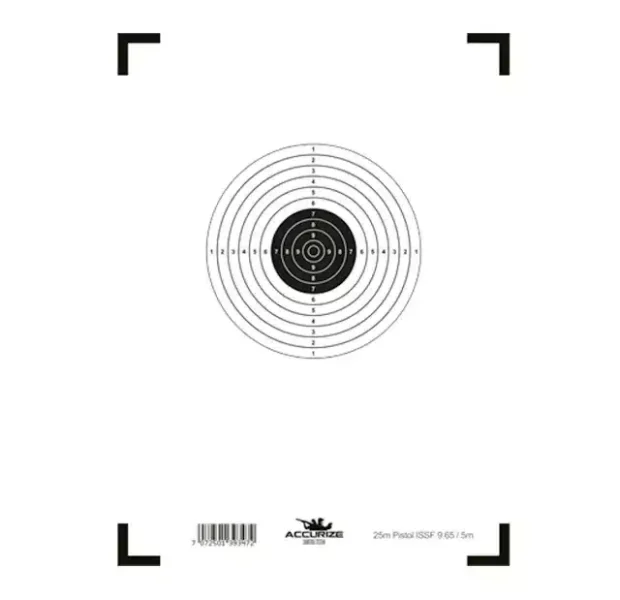 Cible pistolet Accurize 25m ISSF 9.65