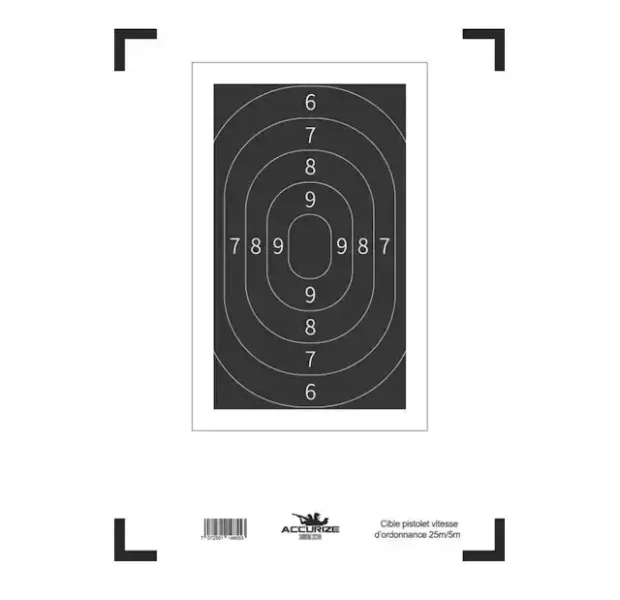 Cible Accurize, modèle standard de 25 m pour l'Accurize Shooting System