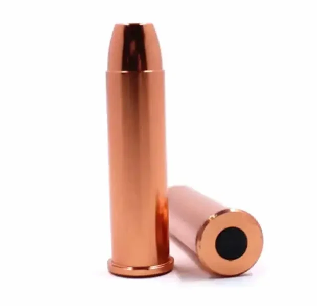 Pink Rhino .38 Special manipulation cartridge made of anodized aluminum